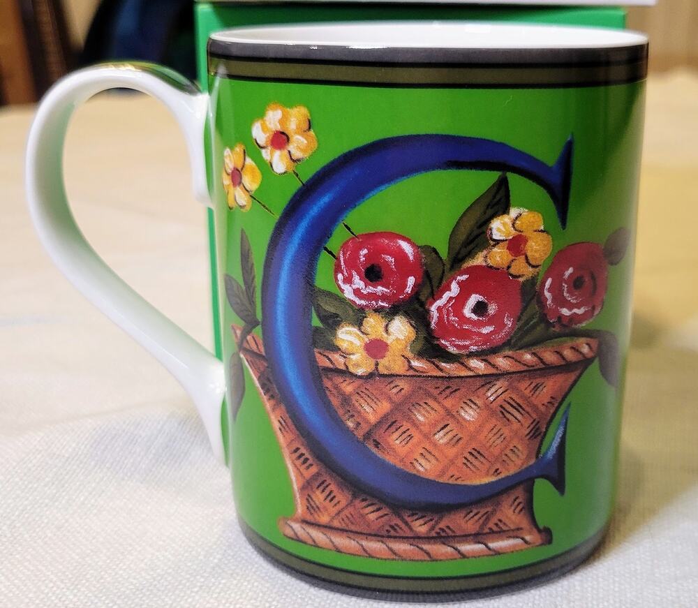 NIB Spode Kit Kemp Monogram Mug Letter C Fine China Gift Box